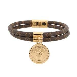LOUIS VUITTON Brown Monogram Charm Bracelet